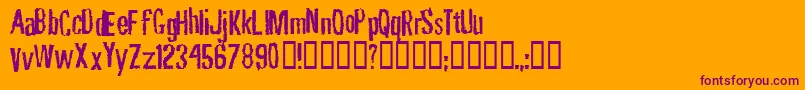 RubbingFont Font – Purple Fonts on Orange Background