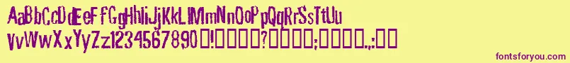 RubbingFont Font – Purple Fonts on Yellow Background