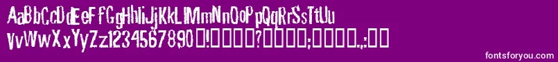 RubbingFont-fontti – valkoiset fontit violetilla taustalla