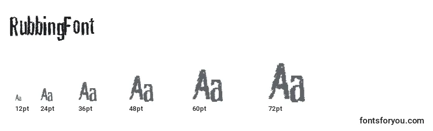 RubbingFont Font Sizes