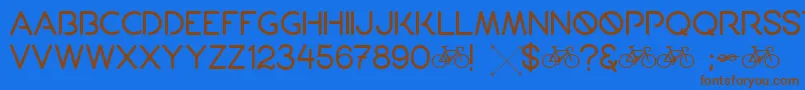 Porto Font – Brown Fonts on Blue Background