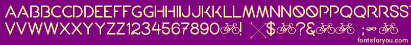 Porto-Schriftart – Gelbe Schriften auf violettem Hintergrund