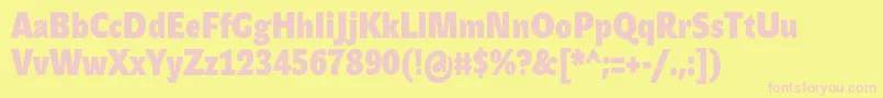 JohnsanscondHeavyProBold Font – Pink Fonts on Yellow Background