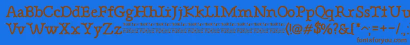 BonebasticDemo-Schriftart – Braune Schriften auf blauem Hintergrund