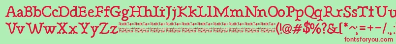 BonebasticDemo-Schriftart – Rote Schriften auf grünem Hintergrund