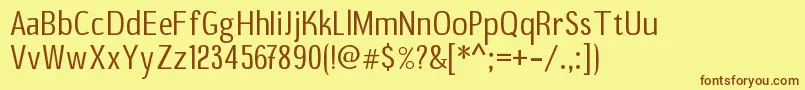 Fonte B20sans – fontes marrons em um fundo amarelo