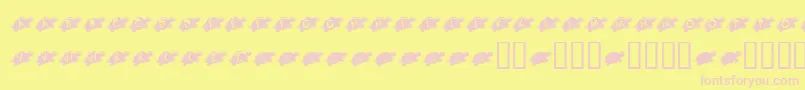 Fonte KrJuliesTurtleRescue – fontes rosa em um fundo amarelo