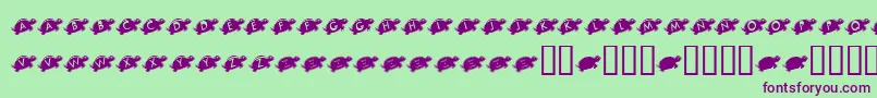 KrJuliesTurtleRescue Font – Purple Fonts on Green Background