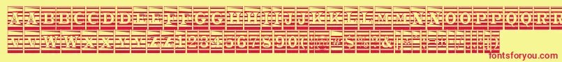 ATrianglercmmr Font – Red Fonts on Yellow Background