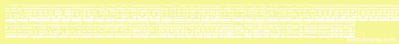 フォントATrianglercmmr – 黄色い背景に白い文字