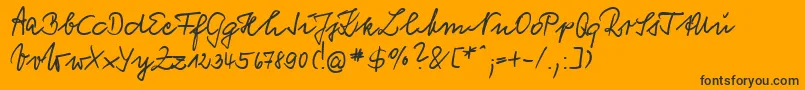 VogelHandwriting-Schriftart – Schwarze Schriften auf orangefarbenem Hintergrund