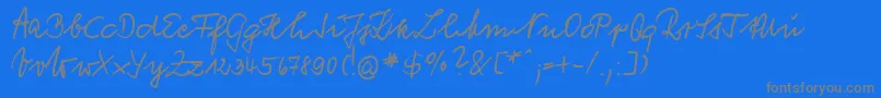 Fonte VogelHandwriting – fontes cinzas em um fundo azul