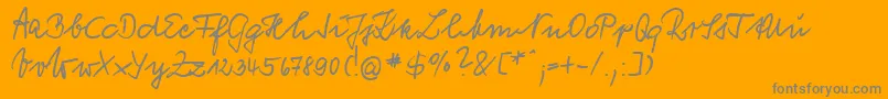 VogelHandwriting-Schriftart – Graue Schriften auf orangefarbenem Hintergrund