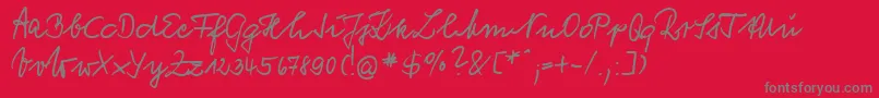 VogelHandwriting Font – Gray Fonts on Red Background