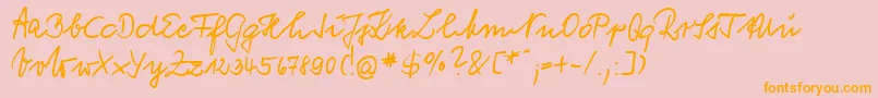 VogelHandwriting-Schriftart – Orangefarbene Schriften auf rosa Hintergrund