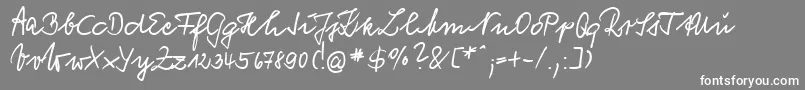 VogelHandwriting-Schriftart – Weiße Schriften auf grauem Hintergrund