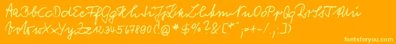 VogelHandwriting Font – Yellow Fonts on Orange Background