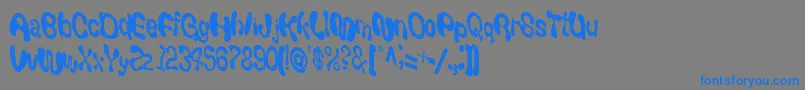 フォントGiveRegular – 灰色の背景に青い文字