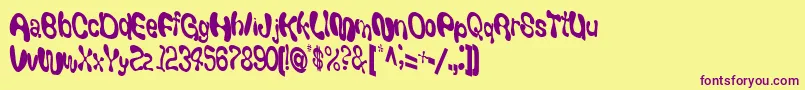 GiveRegular Font – Purple Fonts on Yellow Background