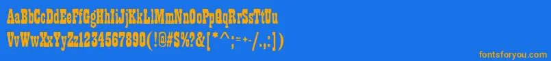 Playbillantd Font – Orange Fonts on Blue Background