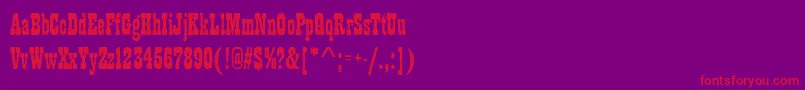 フォントPlaybillantd – 紫の背景に赤い文字