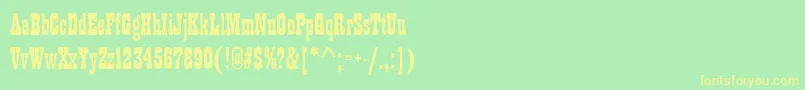 Playbillantd Font – Yellow Fonts on Green Background