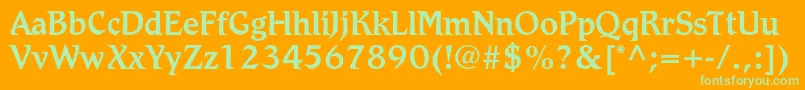 RomicstdMedium Font – Green Fonts on Orange Background