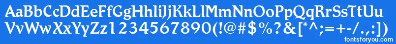 フォントRomicstdMedium – 青い背景に白い文字