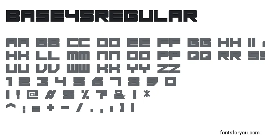 Schriftart Base45Regular (79626) – Alphabet, Zahlen, spezielle Symbole