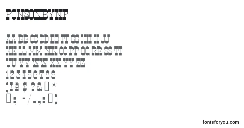 Шрифт Ponsonbynf – алфавит, цифры, специальные символы