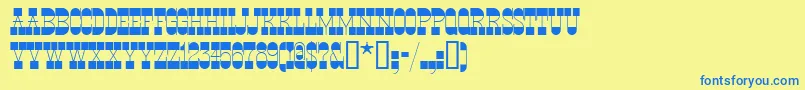 Ponsonbynf Font – Blue Fonts on Yellow Background