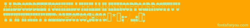 Ponsonbynf-Schriftart – Grüne Schriften auf orangefarbenem Hintergrund