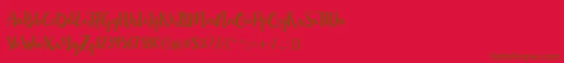 NorthernlightsScript Font – Brown Fonts on Red Background