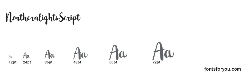 NorthernlightsScript Font Sizes