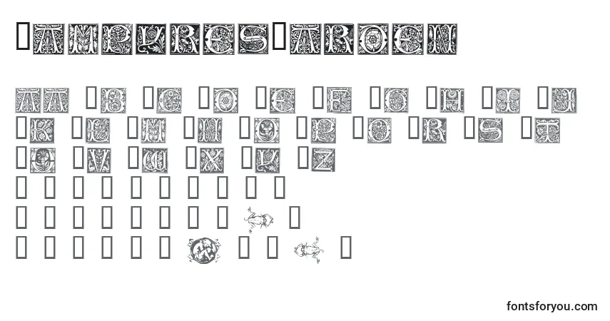 A fonte VampyresGarden – alfabeto, números, caracteres especiais