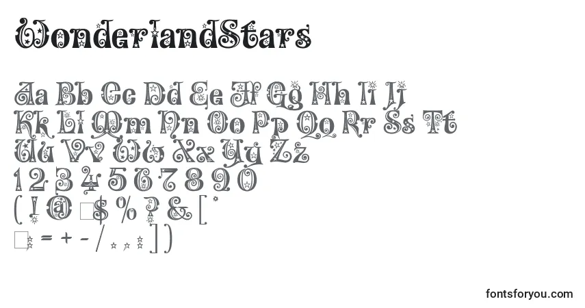Czcionka WonderlandStars – alfabet, cyfry, specjalne znaki