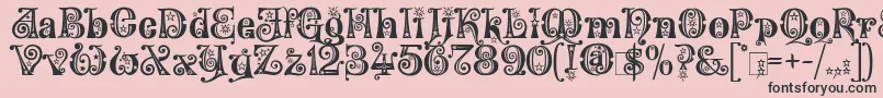 WonderlandStars Font – Black Fonts on Pink Background