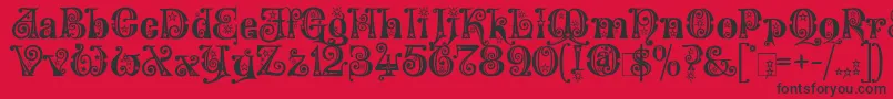 WonderlandStars Font – Black Fonts on Red Background