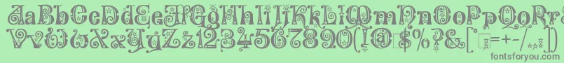 WonderlandStars Font – Gray Fonts on Green Background