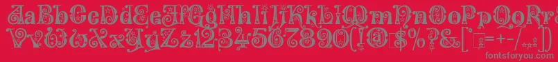 WonderlandStars Font – Gray Fonts on Red Background