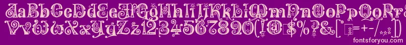 WonderlandStars Font – Pink Fonts on Purple Background