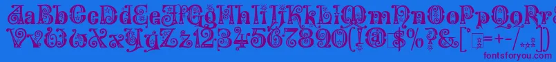 WonderlandStars Font – Purple Fonts on Blue Background