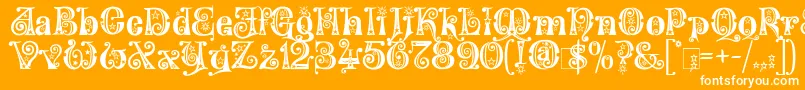 WonderlandStars Font – White Fonts on Orange Background