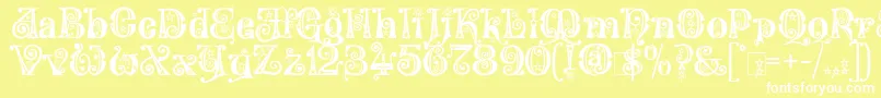 WonderlandStars Font – White Fonts on Yellow Background