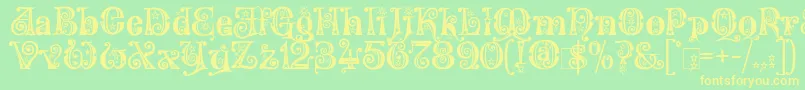 WonderlandStars Font – Yellow Fonts on Green Background