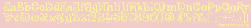 WonderlandStars Font – Yellow Fonts on Pink Background
