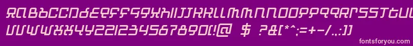 AutomindItalic-Schriftart – Rosa Schriften auf violettem Hintergrund