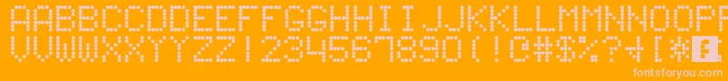 60sScoreboard-fontti – vaaleanpunaiset fontit oranssilla taustalla