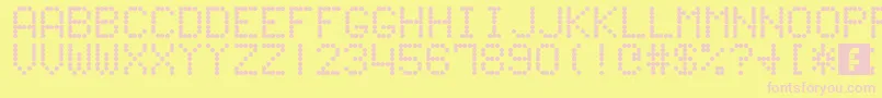 60sScoreboard-Schriftart – Rosa Schriften auf gelbem Hintergrund