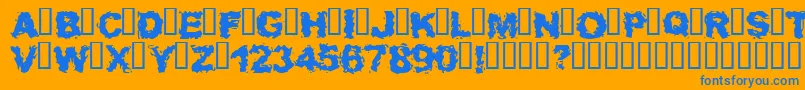 Waitab ffy Font – Blue Fonts on Orange Background
